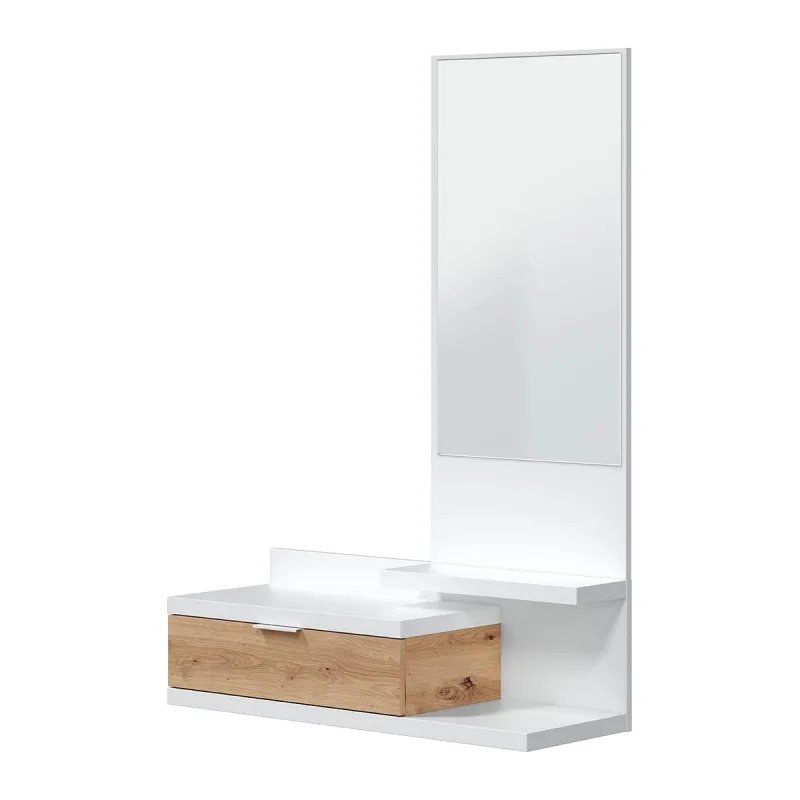 Fores - Recibidor Dahlia 1 Cajón y Espejo Rectangular.