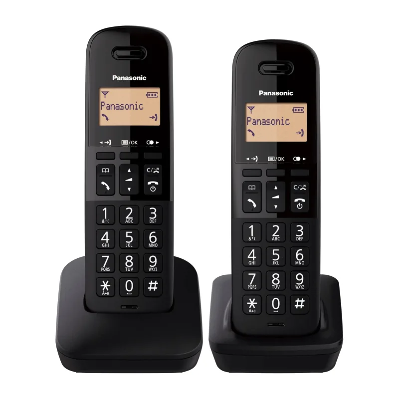Panasonic - Teléfono inalámbrico dúo Panasonic KX-TGB612SPB Dect negro.