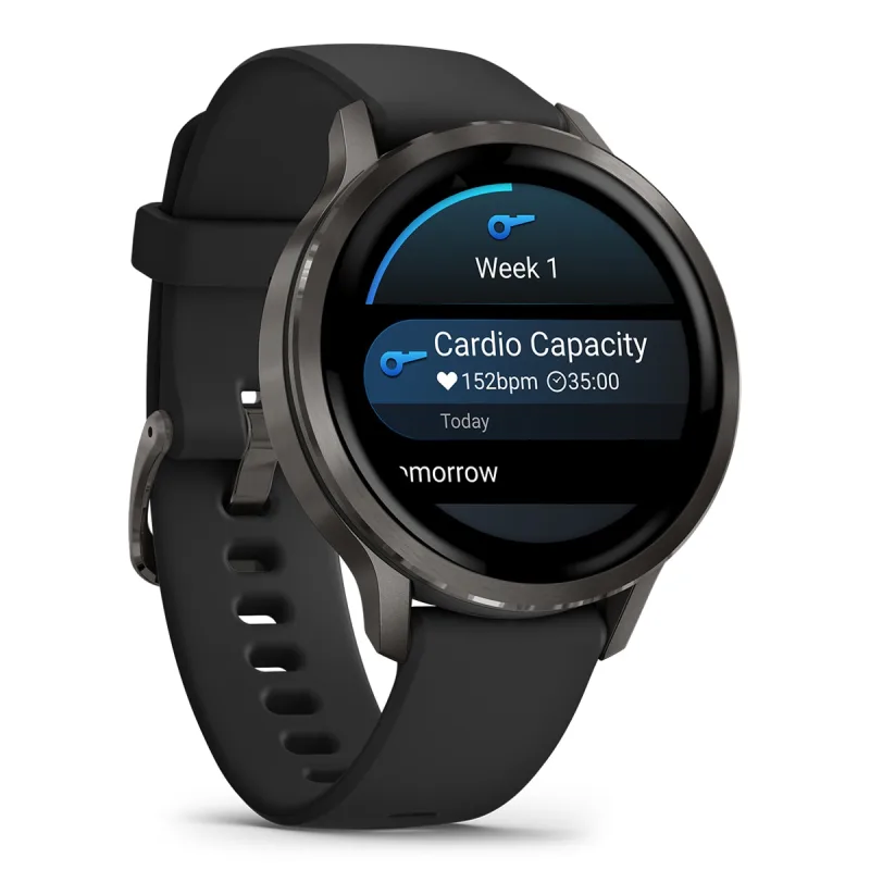 Garmin - Garmin Venu 4 (41mm) Bisel negro con correa de silicona negra Smartwatch.