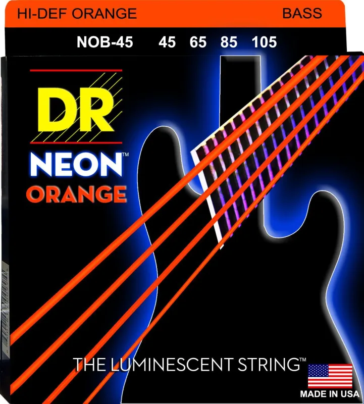 DR - Juego de cuerdas para Bajo DR Nob-45 Neon Orange.