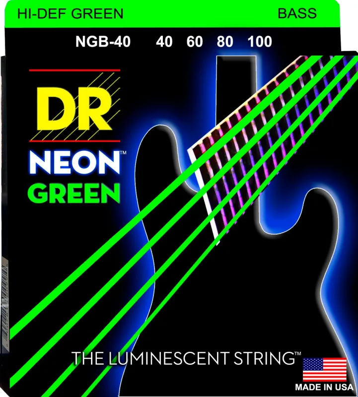DR - Juego de cuerdas para Bajo DR Ngb-40 Neon Green.