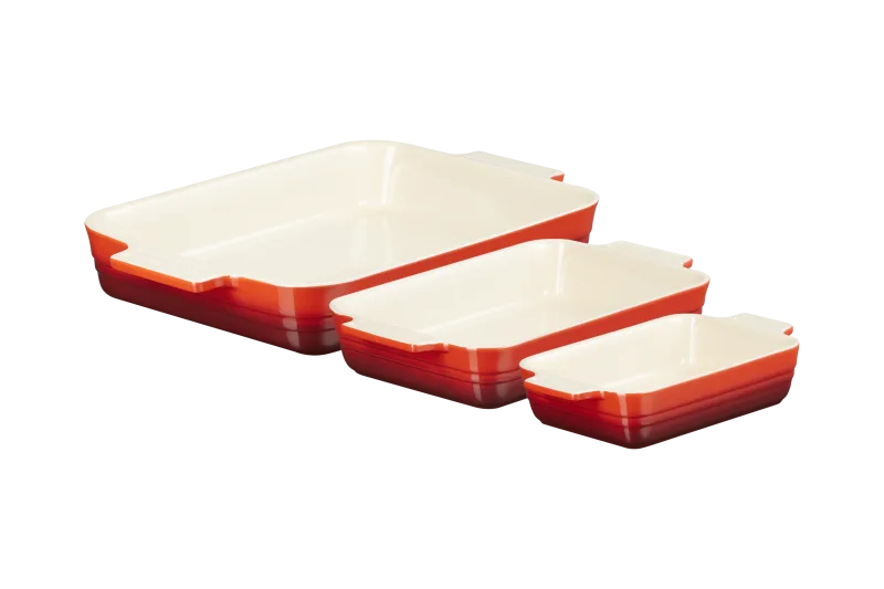 Le Creuset - Set de 3 bandejas rectanglares Le Creuset.