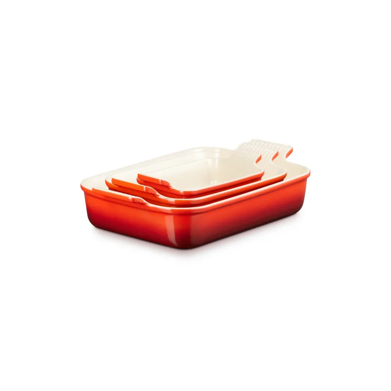 Le Creuset - Set de 3 bandejas rectangulares de horno Le Creuset.