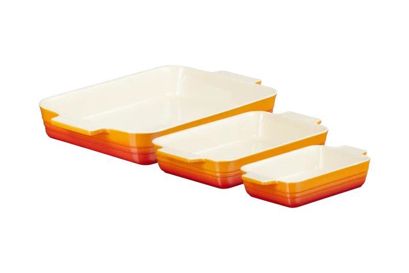 Le Creuset - Set de 3 bandejas rectanglares Le Creuset.