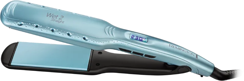 Remington - Plancha de Pelo Remington Wet2Straight S7350 para cabellos húmedos o secos con placas anchas y temperatura de hasta 230°C.