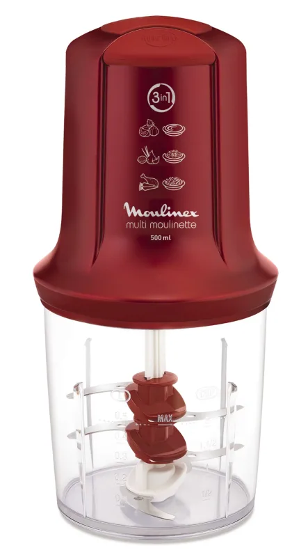 Moulinex - Picadora Multi-Moulinette AT714G con 3 cuchillas.