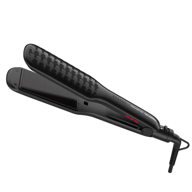 Rowenta - Plancha de pelo Rowenta x Karl Lagerfeld SF411 Extra Liss, placas extra gruesas, revestimiento Keratin & Glow, 6 ajustes.