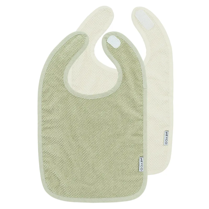 Meyco - Pack 2 baberos rizo cuadrados meyco.