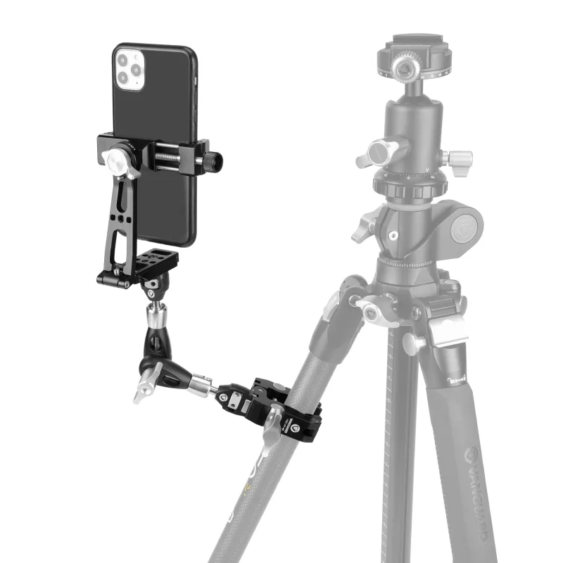 Vanguard - Kit de soporte para móvil Vanguard Veo CP-46 KIT pinza, brazo y adaptador Smartphone.
