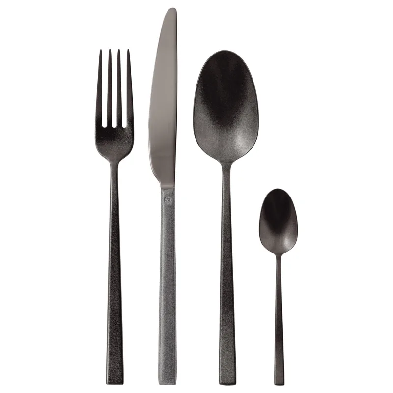 Sambonet - Cubertería de 24 piezas Monoblock Rock Diamond Negro Sambonet.