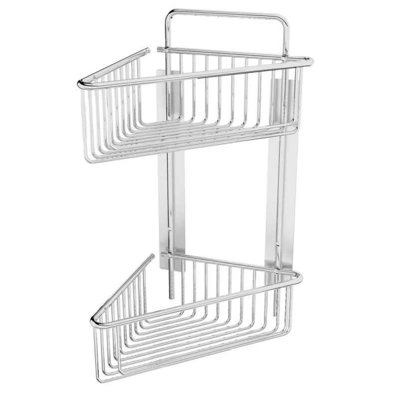 Beltrán - Jabonera rinconera de rejilla con 2 cestas profundas con adhesivo Beltrán.