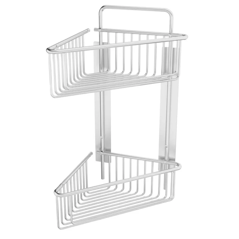 Beltrán - Jabonera rinconera de rejilla con 2 cestas profundas con adhesivo Beltrán.