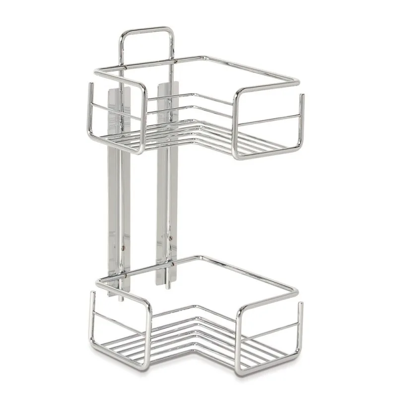 Beltrán - Jabonera rinconera con 2 cestas cuadradas con adhesivo Beltrán.