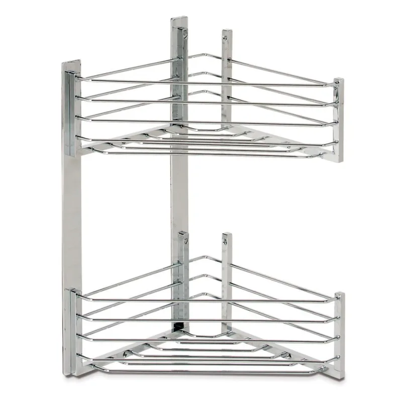 Beltrán - Jabonera rinconera con 2 cestas triangulares con adhesivo Beltrán.