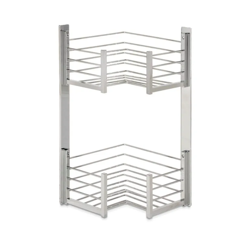 Beltrán - Jabonera rinconera con 2 cestas cuadradas con adhesivo Beltrán.