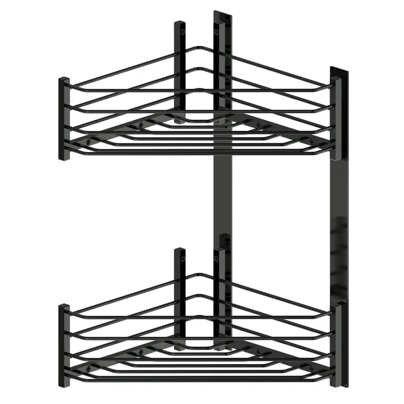 Beltrán - Jabonera rinconera con 2 cestas triangulares con adhesivo Beltrán.