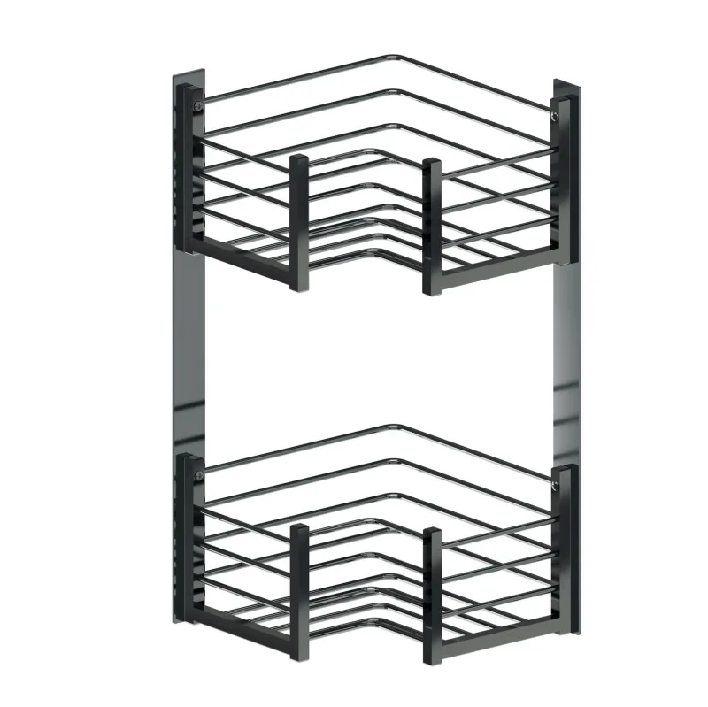 Beltrán - Jabonera rinconera con 2 cestas cuadradas con adhesivo Beltrán.