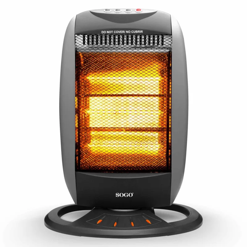 Sogo - Radiador halógeno 3 Tubos Sogo CAL-SS-18223 Oscilación 1200W.