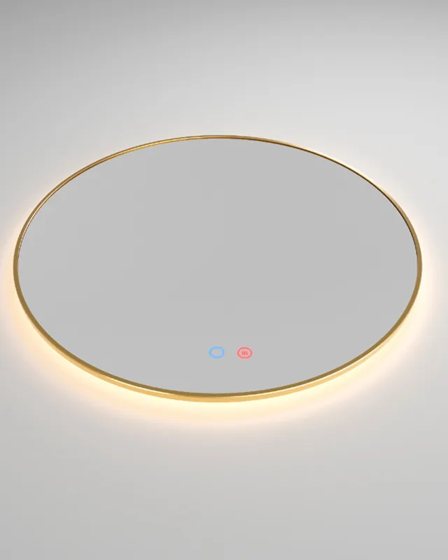 Ledimex - Espejo de baño redondo oro cepillado Fun Ledimex.