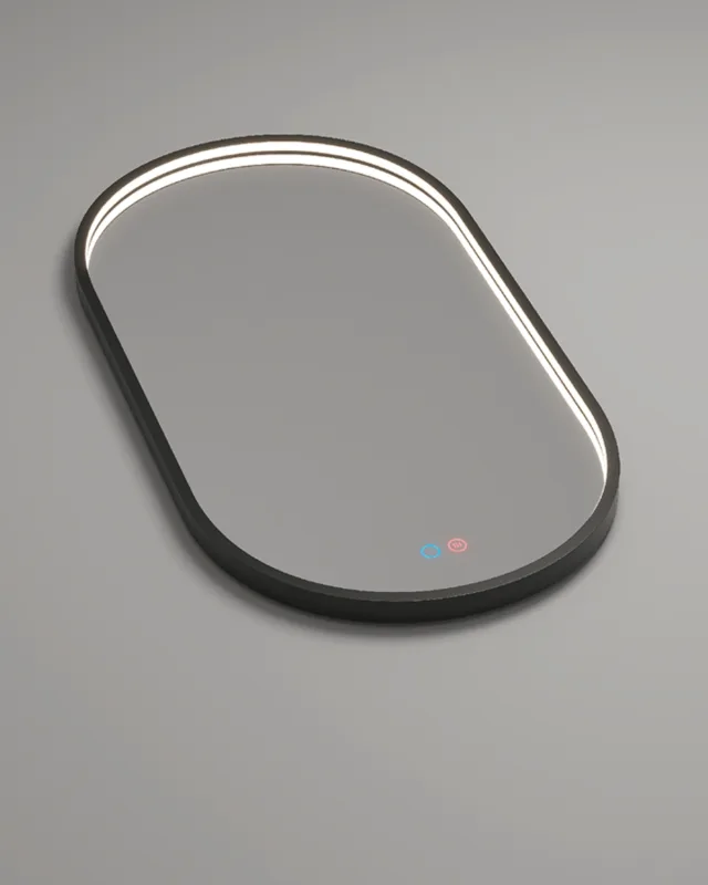 Ledimex - Espejo de baño eliptico negro Rio Ledimex.