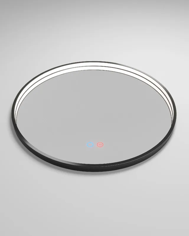 Ledimex - Espejo de baño redondo negro Nepal Ledimex.