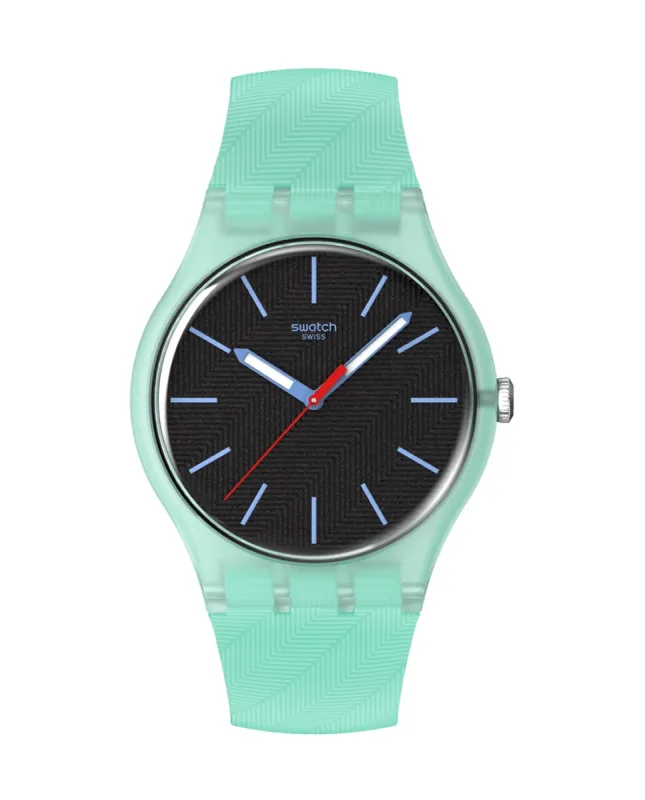 Swatch - Reloj unisex swatch hint of mint con correa de silicona verde.
