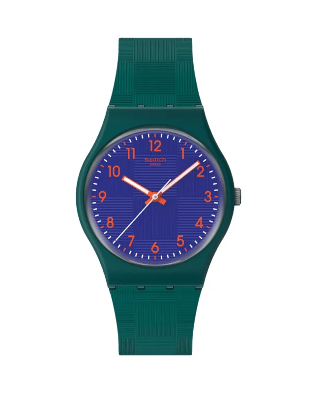 Swatch - Reloj unisex swatch pattern formation con correa de silicona verde.