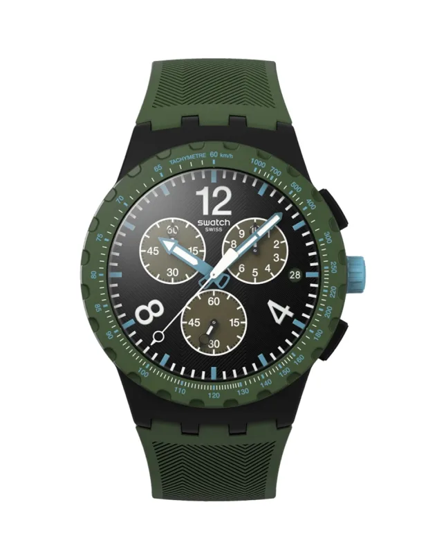 Swatch - Reloj unisex swatch olive rush con correa de silicona verde.