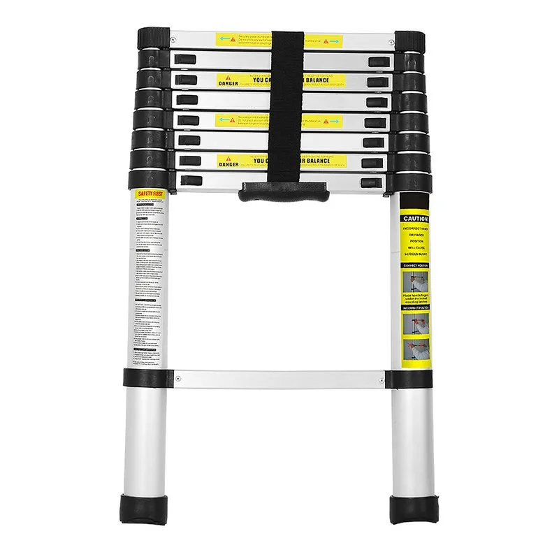 Escalera telescópica hasta 150 kg escalera multifunción estable de aluminio 2,6 m