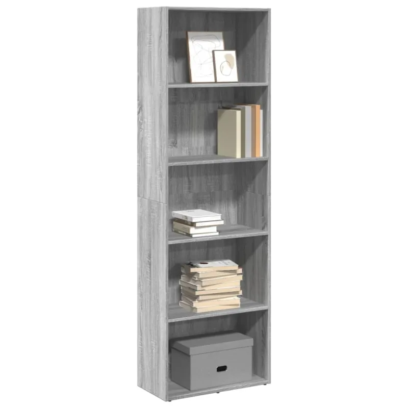 Librería sonoma gris 60x30x189 cm madera contrachapada