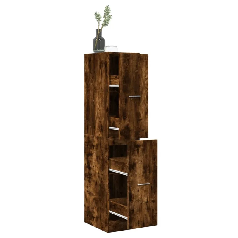 Mueble boticario roble ahumado 30x41x144,5 cm madera contrachapada