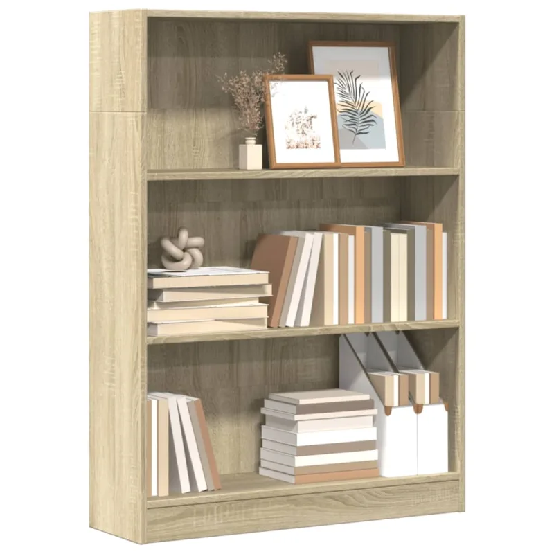 Librería roble sonoma 80x24x109 cm madera contrachapada