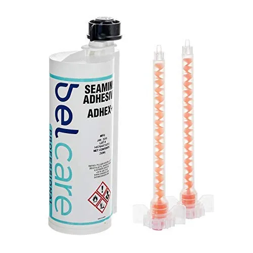 Adhesivo epóxico con acabado juntas invisibles para baldosas adhex+, incluye 2 cánulas color blanco, 250 ml (pack de 3)