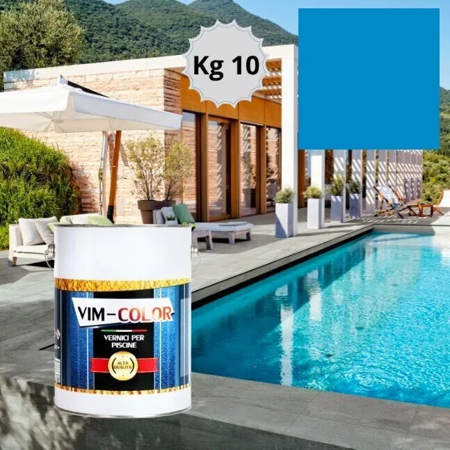 Barniz para piscinas de hormigón pintura vim color de clorocaucho esmalte color azul 299c ral kg 10 (65 m²)