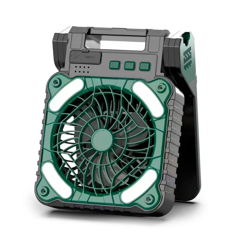 Ventilador x99 solar led recargable con motor sin escobillas 9v, 16 leds (2w) y 4 velocidades. velocidad del aire 4,5 m/s y hasta 2800 rpm.