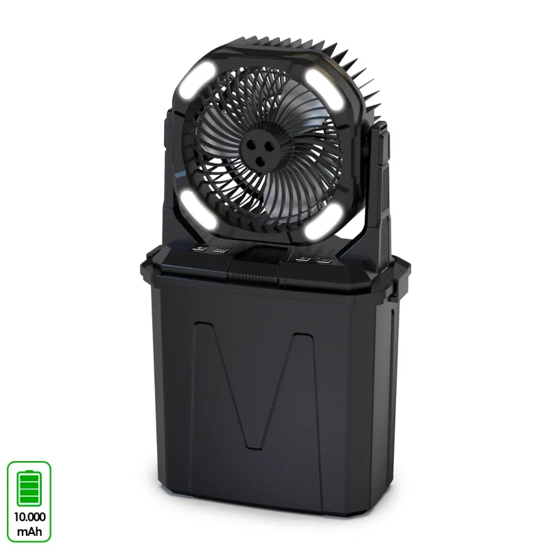 Ventilador f913 con 4 velocidades, 4 modos de spray y luces rgb con diferentes modos, depósito de 9l, temporizador y mando remoto.