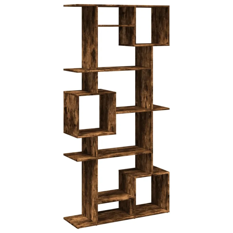 Estantería librería，armario de libros de madera de ingeniería roble ahumado 92x29x188 cm cfw828672