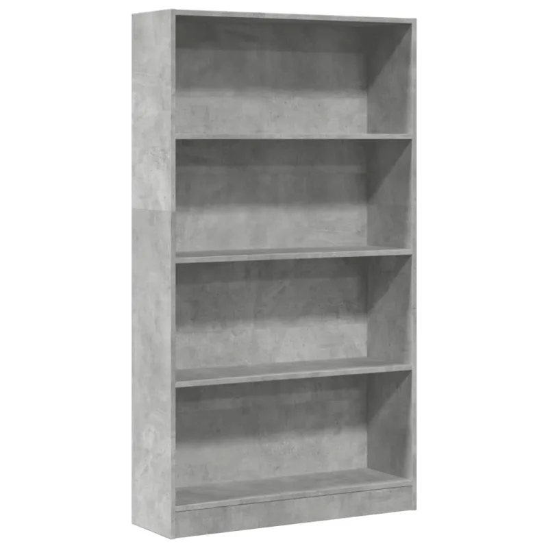 Estantería librería，armario de libros de madera de ingeniería gris hormigón 80x24x143 cm cfw252770