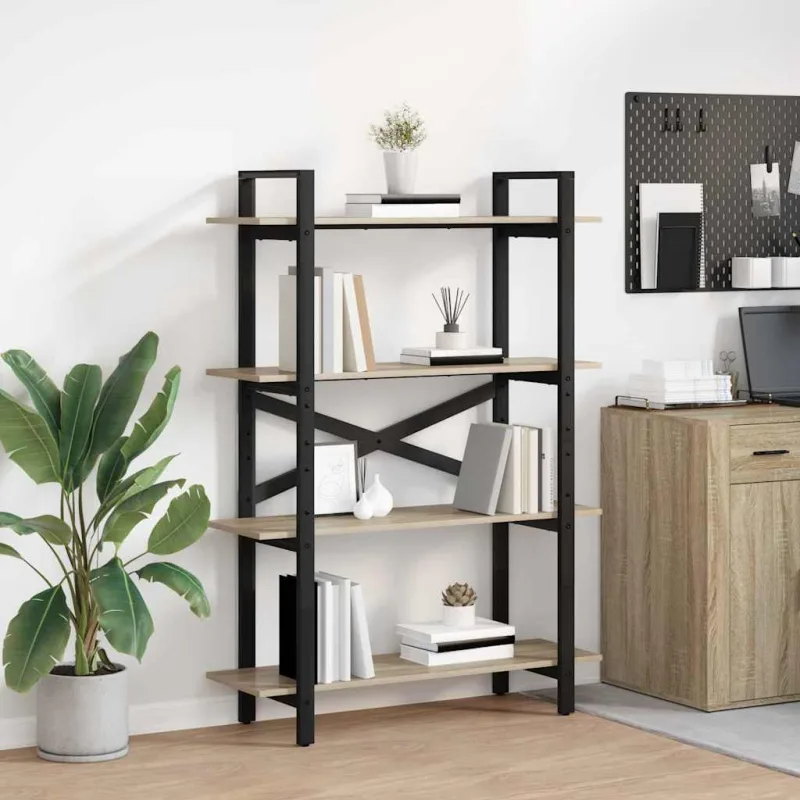 Estantería sonoma oak de 100 x 33,5 x 140 cm, fabricada en madera de ingeniería. - pangivo