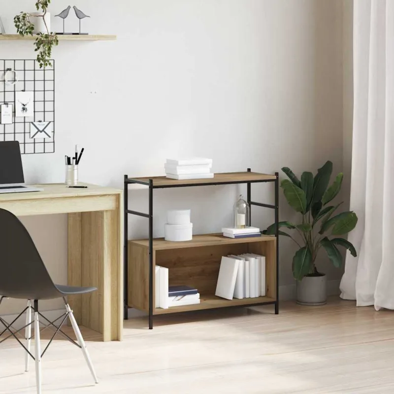 Estantería de roble hecha a mano, 80 x 30 x 78,5 cm, madera de ingeniería. - pangivo