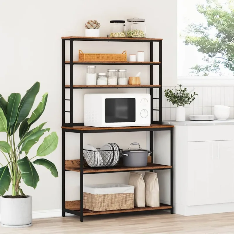 Estantería de cocina de madera antigua de 100 x 40 x 168 cm. - pangivo