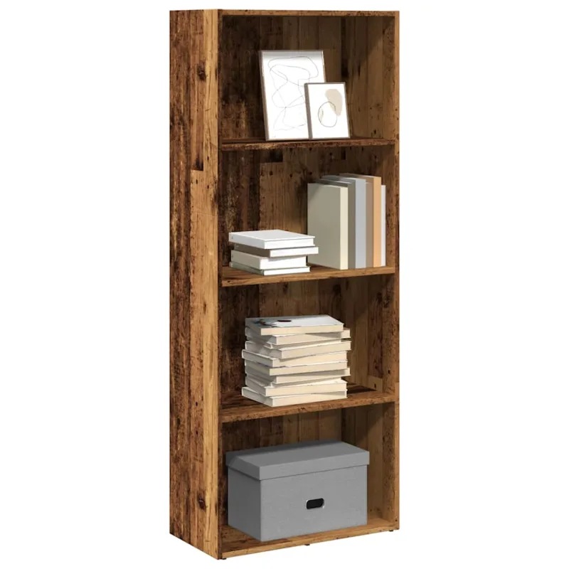 Librería de madera reciclada, 60x30x152 cm, madera de ingeniería. - pangivo
