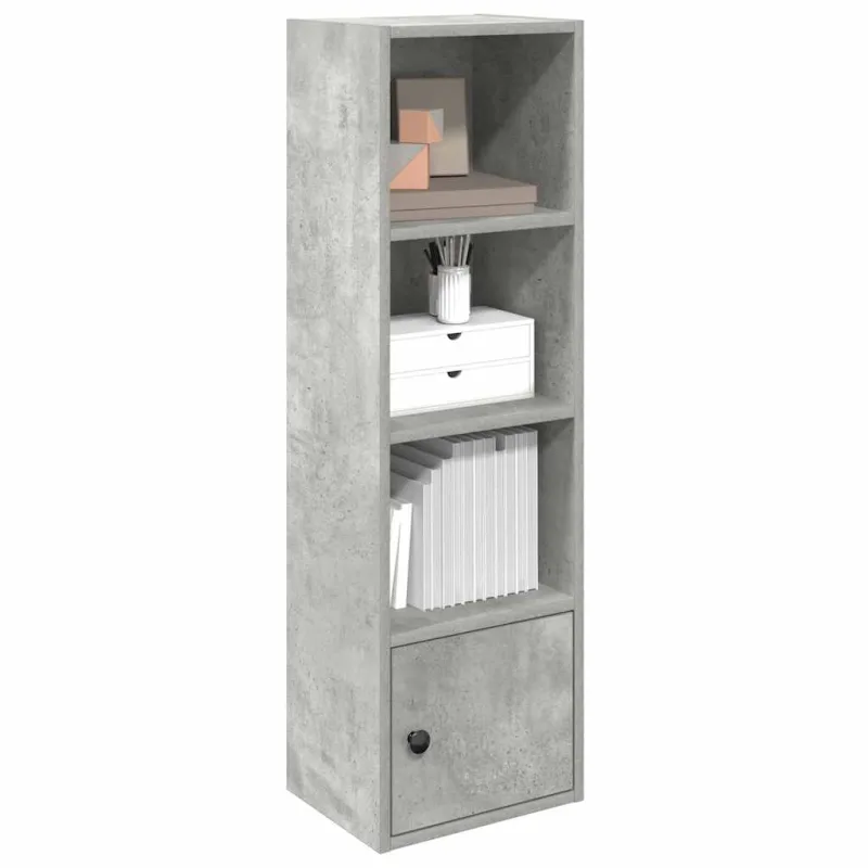 Librería gris hormigón, 31x24x102 cm, madera de ingeniería. - pangivo