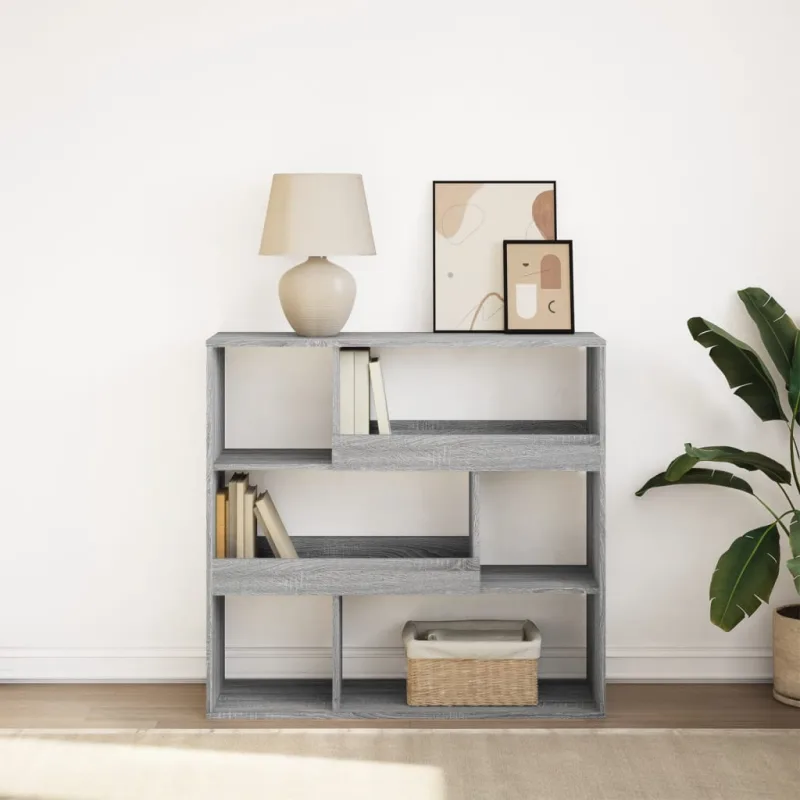 Librería/separador de ambientes sonoma gris, 100x33x94,5 cm - pangivo