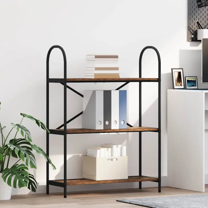 Estantería de madera antigua de 80 x 30 x 109 cm, fabricada en madera de ingeniería. - pangivo