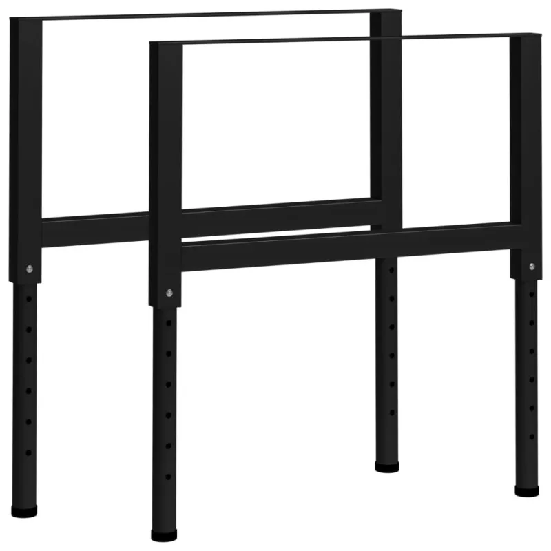 Estructuras ajustables para bancos de trabajo, 2 unidades, metal, 85 x (69-95,5) cm, color negro.