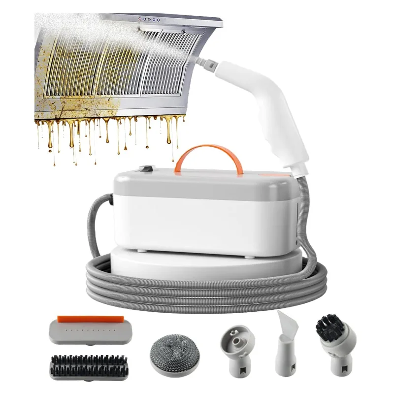 Limpiador a vapor doméstico, limpiador a vapor portátil de mano, herramienta de limpieza multifuncional con 6 accesorios, limpiacristales - qwinern