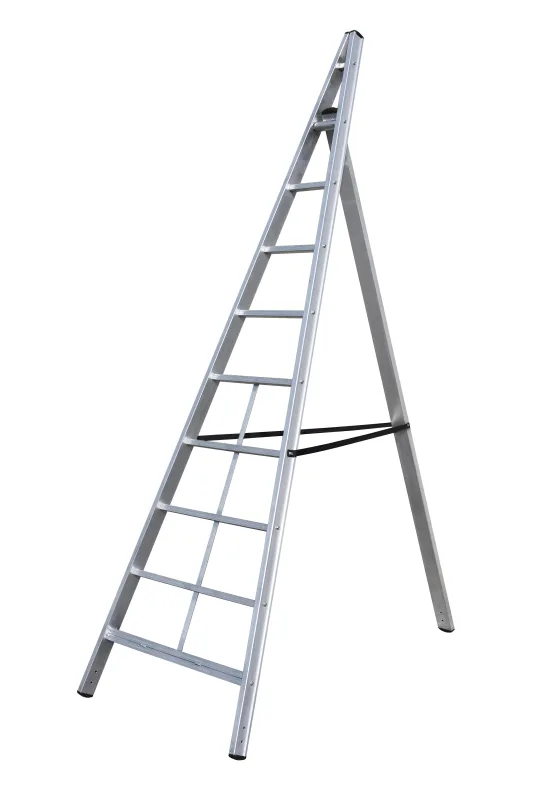 Escalera agrícola aluminio 8 peldaños gierre altura máxima de trabajo 3,3 m