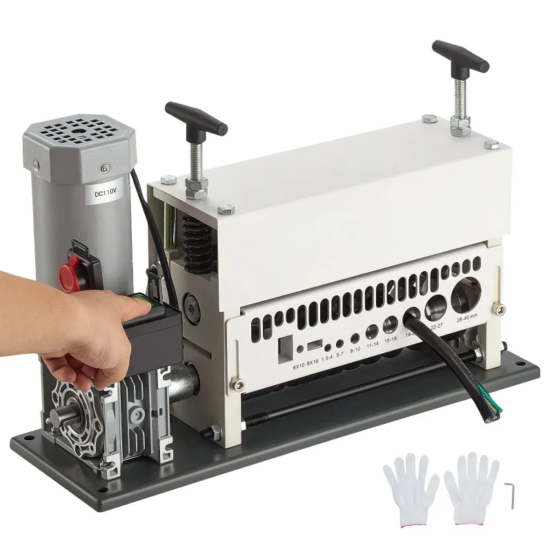 Máquina automática succebuy para pelar cables eléctricos, apta para cables de 1,5 a 40 mm, equipada con motor de 370 w y manivela manual