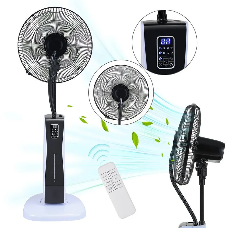 Ventilador de torre/ventilador nebulizador 75w - combo 2 en 1 - negro